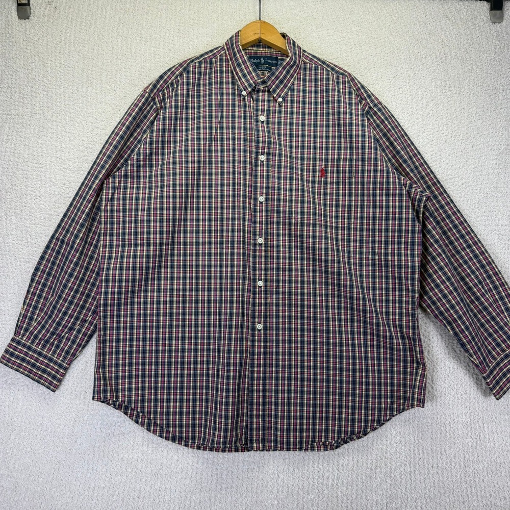 Ralph Lauren Blake‎ Multicolor Plaid Button Down Long Sleeve Shirt Size XL